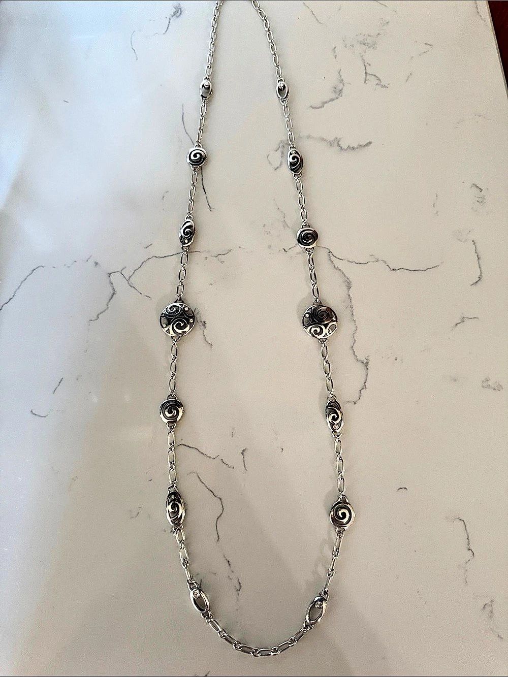 Silver Spiral Statement Necklace